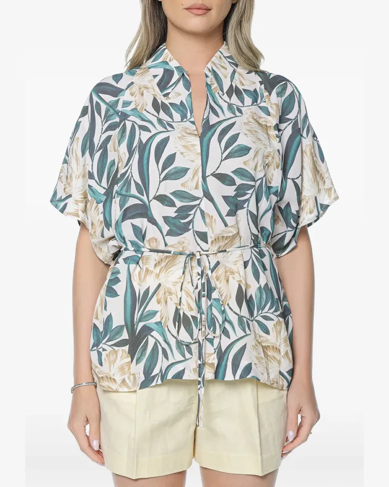 Ted Baker Gehmma printed tie-detail blouse - Nude Nude