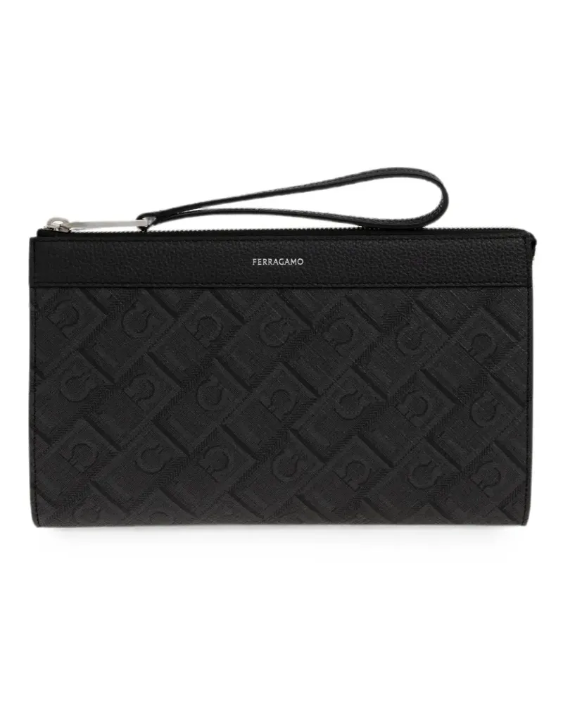 Ferragamo Gancini monogram pouch - Schwarz Schwarz