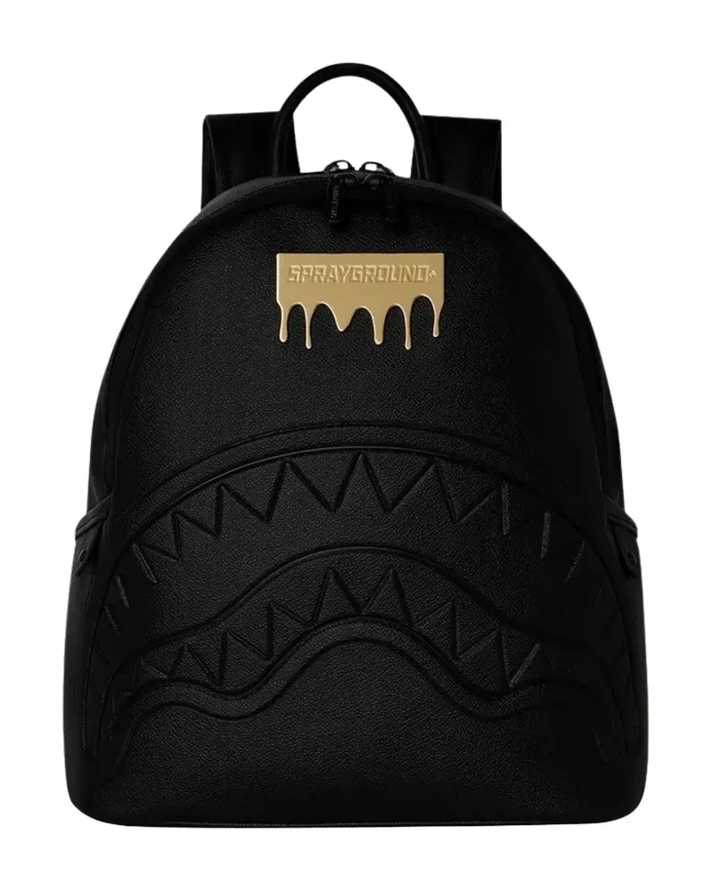 Sprayground Gold Brick Drip Savage shark-mouth backpack - Schwarz Schwarz
