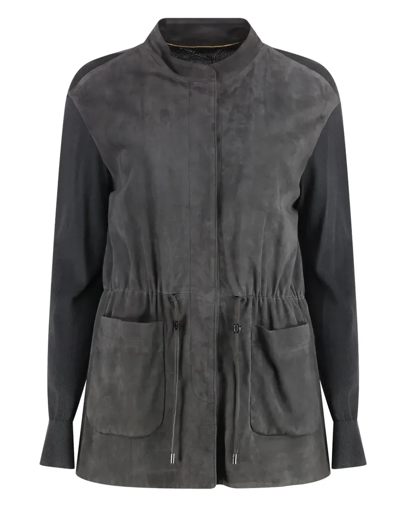 MOORER Cardigan aus Wildleder - Grau Grau