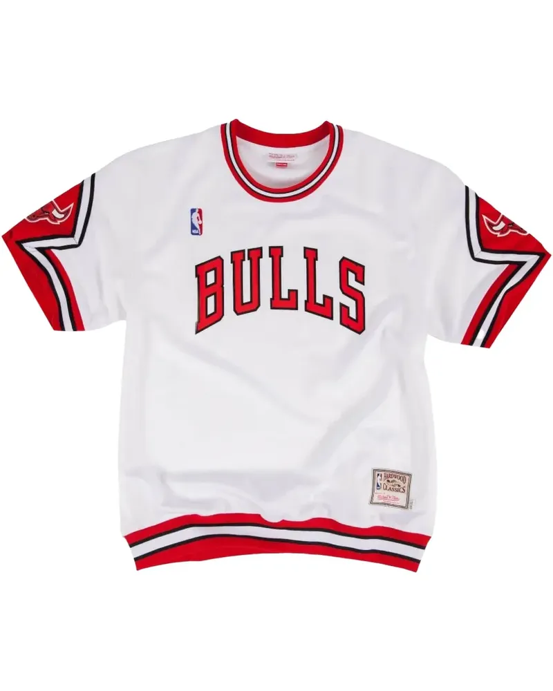 Mitchell & Ness 1987/88 Authentic "Chicago Bulls" Shooting Hemd - Weiß Weiß