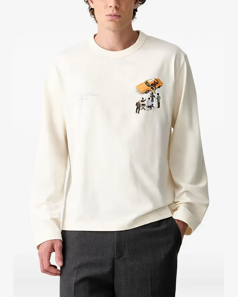 Filling Pieces graphic-print long-sleeve T-shirt - Nude Nude