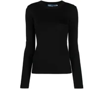 Langarmshirt mit rundem Ausschnitt - Schwarz