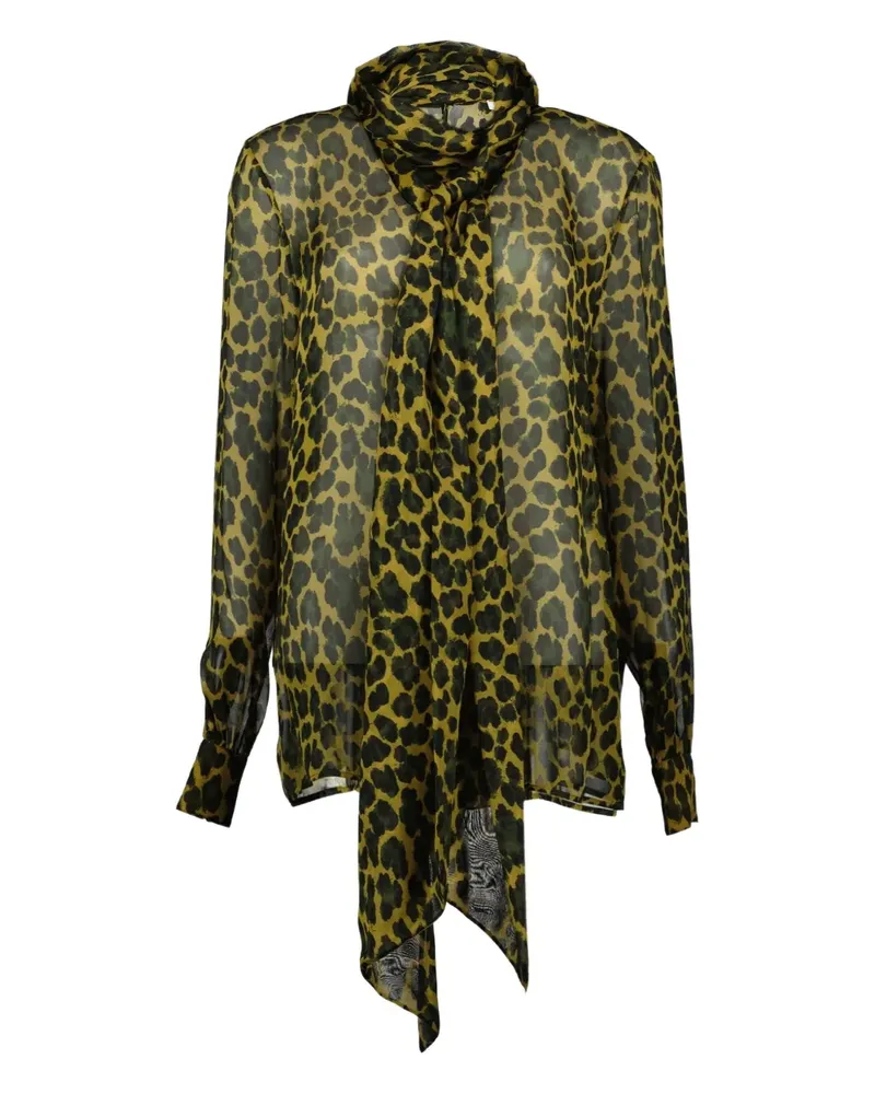 Saint Laurent leopard-print blouse - Gelb Gelb