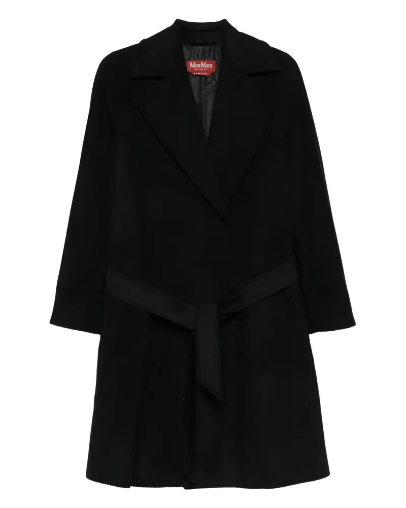 Max Mara Dravenna Mantel mit Gürtel - Schwarz Schwarz