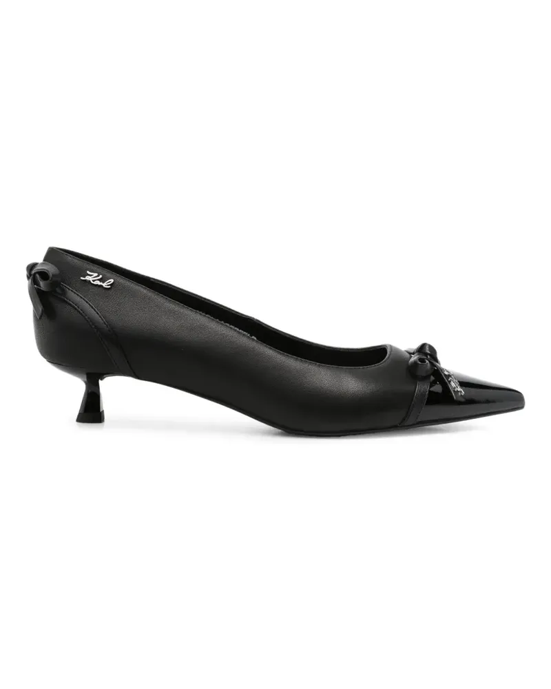 Karl Lagerfeld Spitze Pasha Pumps mit Schleife - Schwarz Schwarz
