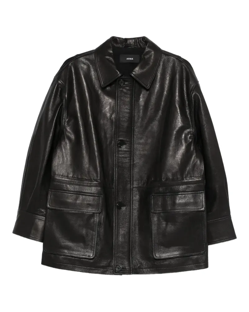 Arma Maeve Lederjacke mit Klappentaschen - Schwarz Schwarz