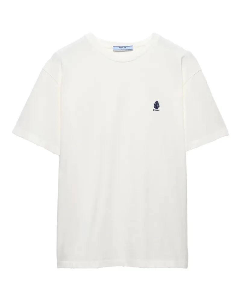 Prada Garment-dyed jersey T-shirt - Weiß Weiß
