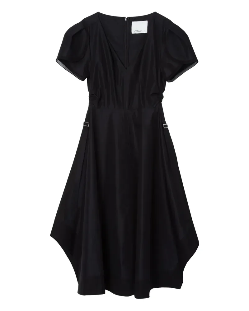 3.1 phillip lim Midikleid mit Puffärmeln - Schwarz Schwarz