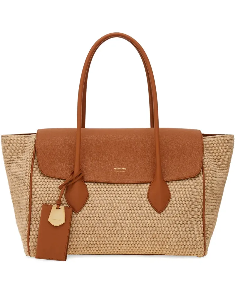 Ferragamo Großer East-West Shopper - Nude Nude