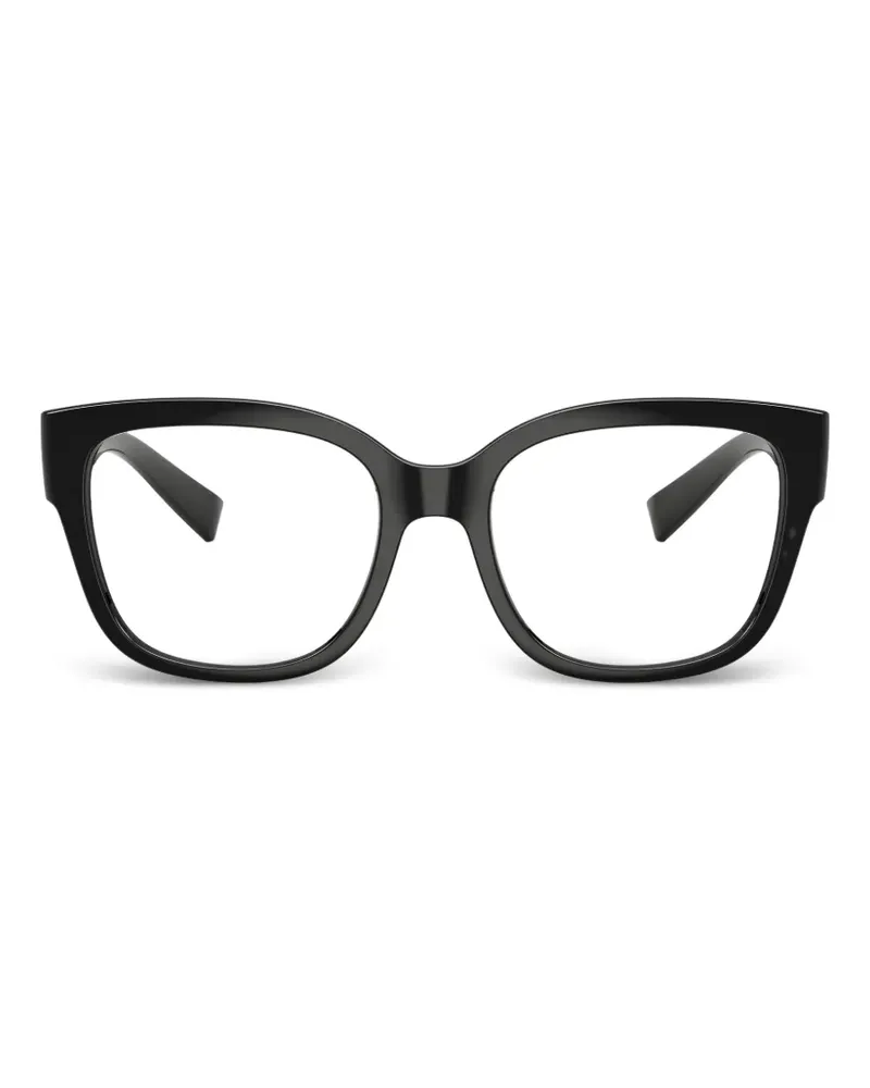 Dolce & Gabbana Cat-Eye-Brille mit Logo-Schild - Schwarz Schwarz