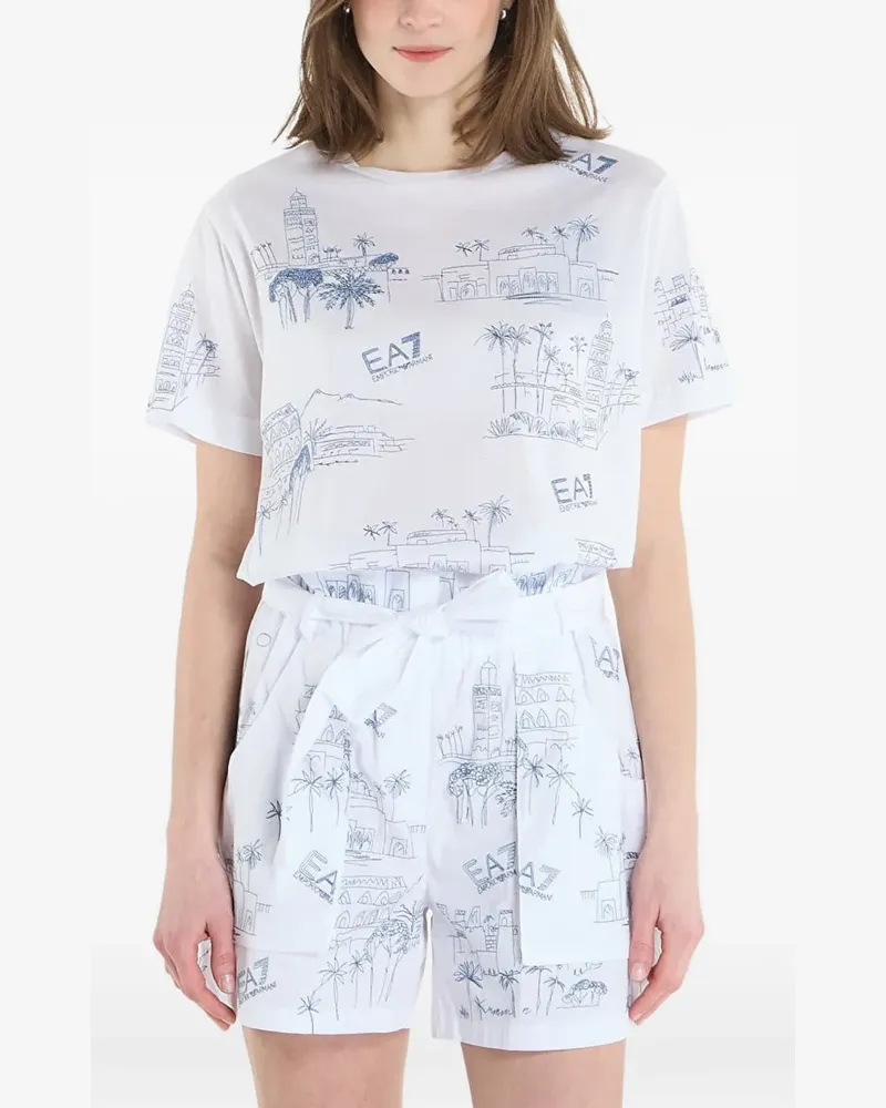 EA7 graphic-print logo-print T-shirt - Weiß Weiß