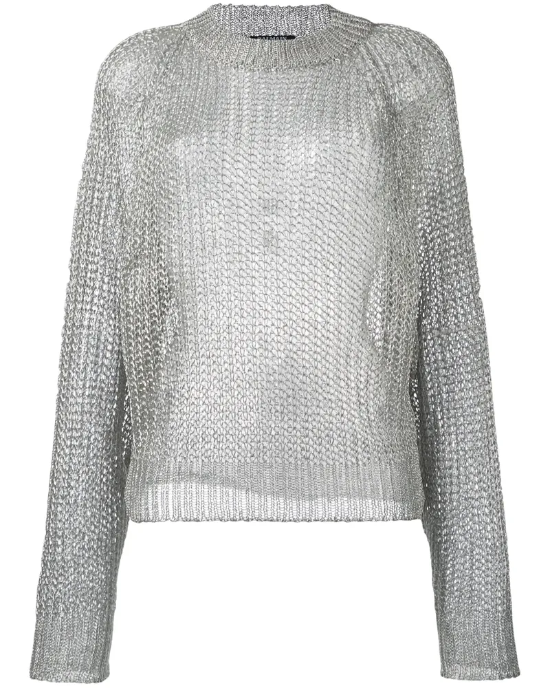 Balmain Grob gestrickter Pullover - Metallic Metallic