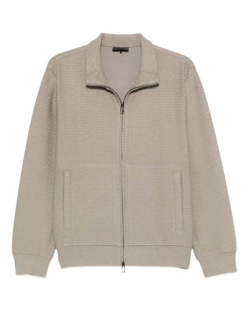 Emporio Armani zip textured sweatshirt - Grau Grau
