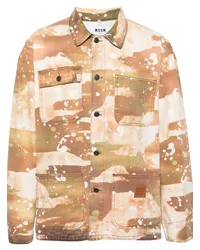 MSGM Hemdjacke mit Camouflage-Print Nude