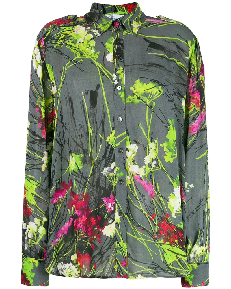 Blumarine Hemd mit Blumen-Print - Grau Grau