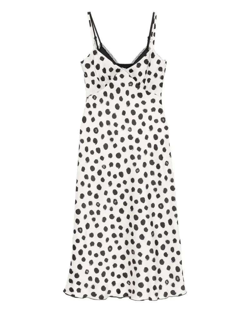 Liu Jo Gepunktetes Kleid - Weiß Weiß
