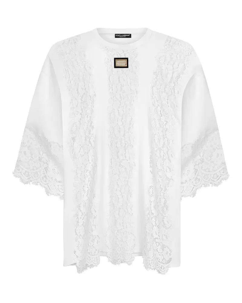Dolce & Gabbana T-Shirt mit Schnürdetail - Weiß Weiß