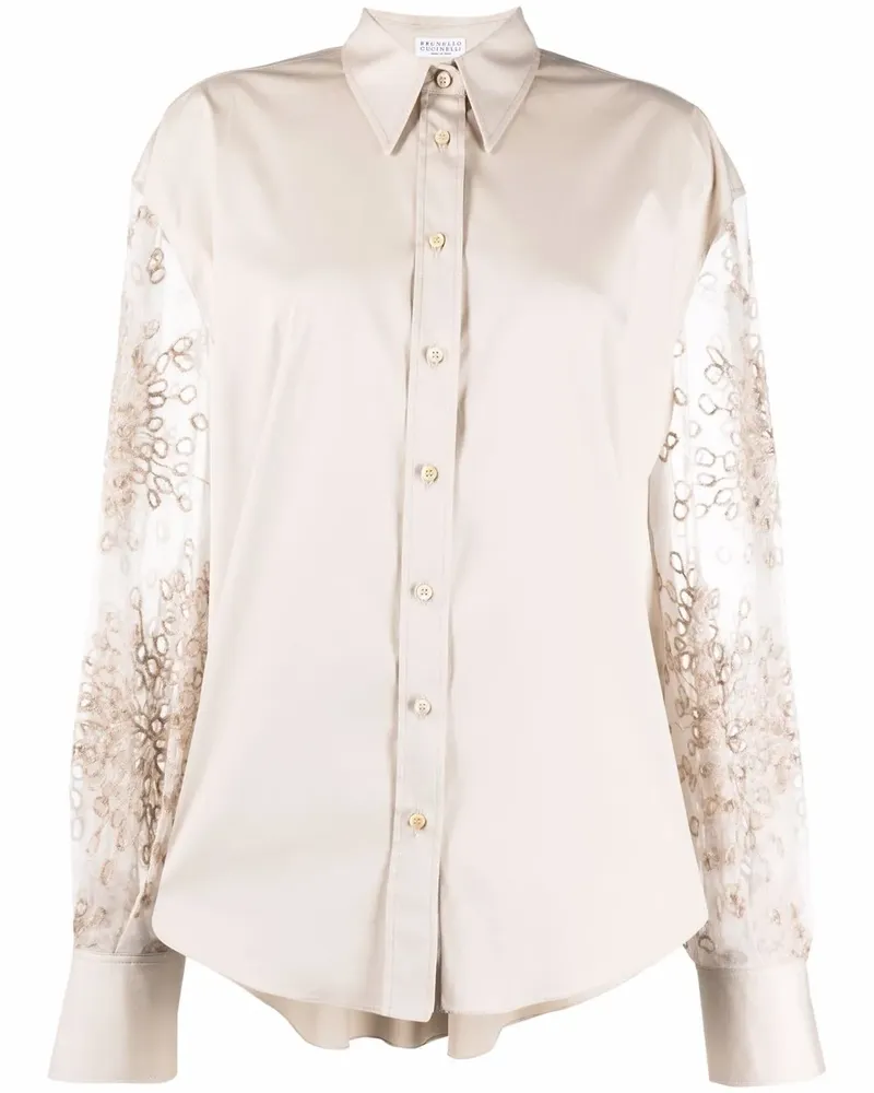 Brunello Cucinelli Bluse mit Stickerei - Nude Nude
