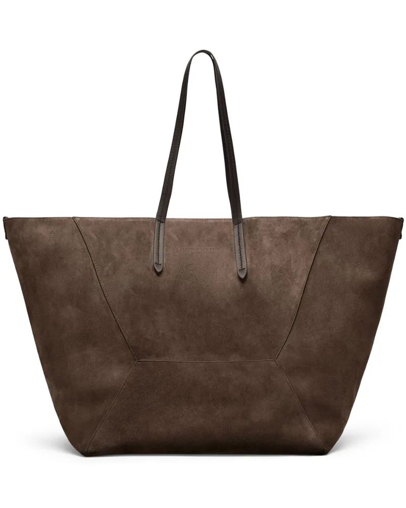 Brunello Cucinelli Große BC Duo Wildleder-Tote Bag - Braun Braun