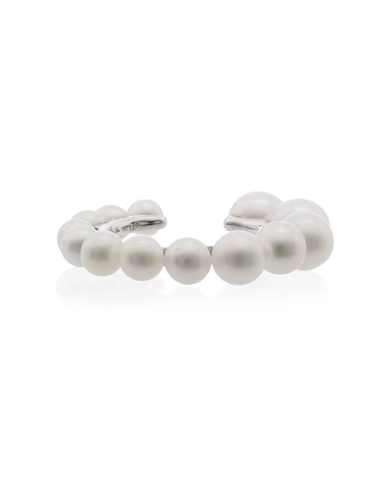 Yvonne Léon Ear Cuff aus 18kt Weißgold mit Perlen - Silber Silber