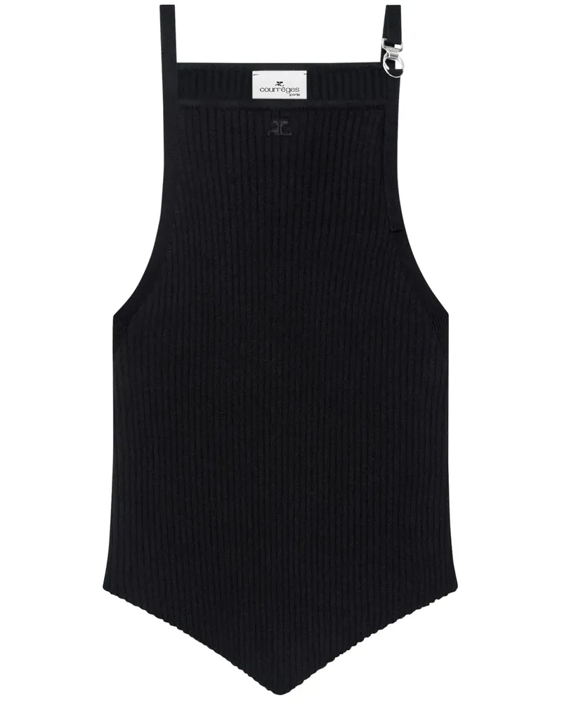 Courrèges Tanktop mit spitzem Saum - Schwarz Schwarz