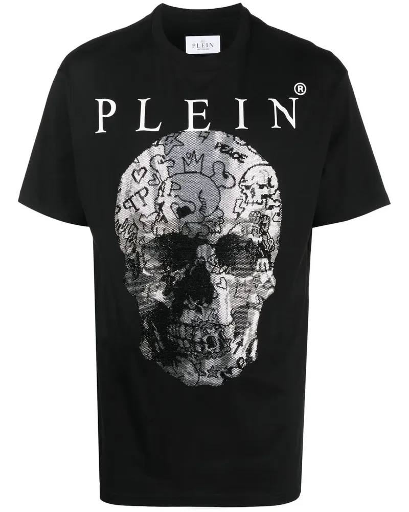 Philipp Plein T-Shirt mit Totenkopf-Print - Schwarz Schwarz