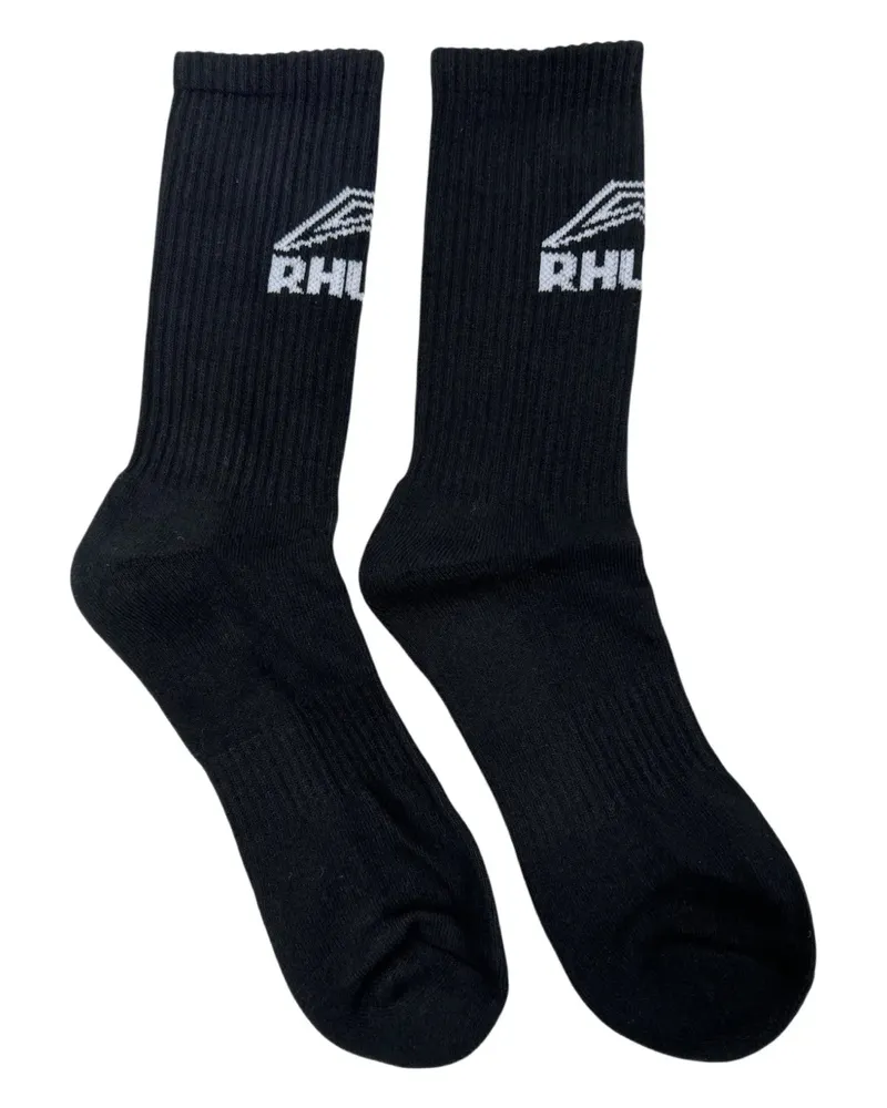 RHUDE logo socks - Schwarz Schwarz