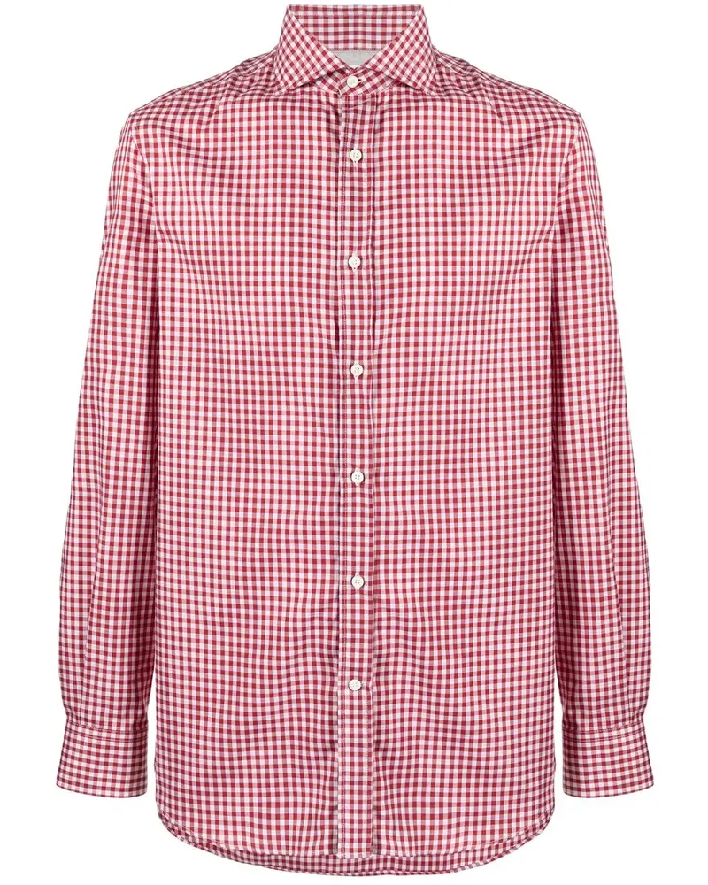 Brunello Cucinelli Hemd mit Vichy-Karo - Rot Rot