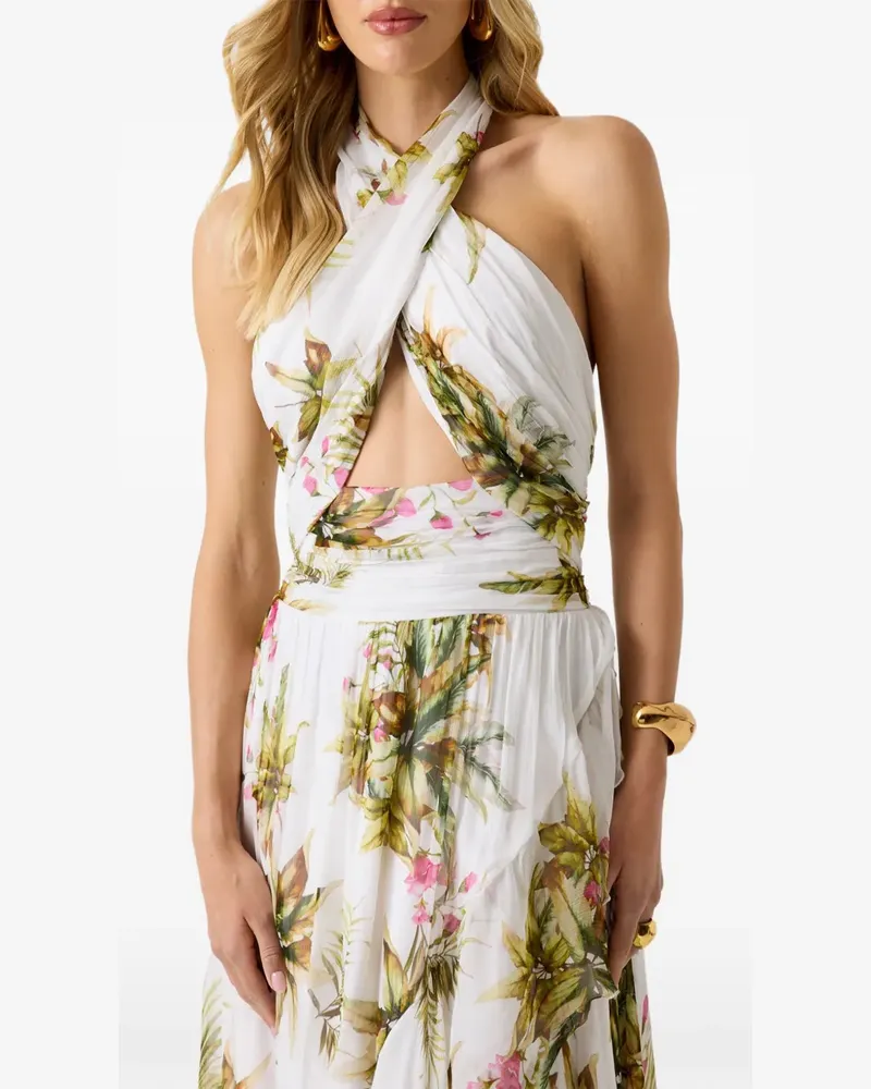 Guess Marciano Maxikleid mit Blumenprint - Weiß Weiß