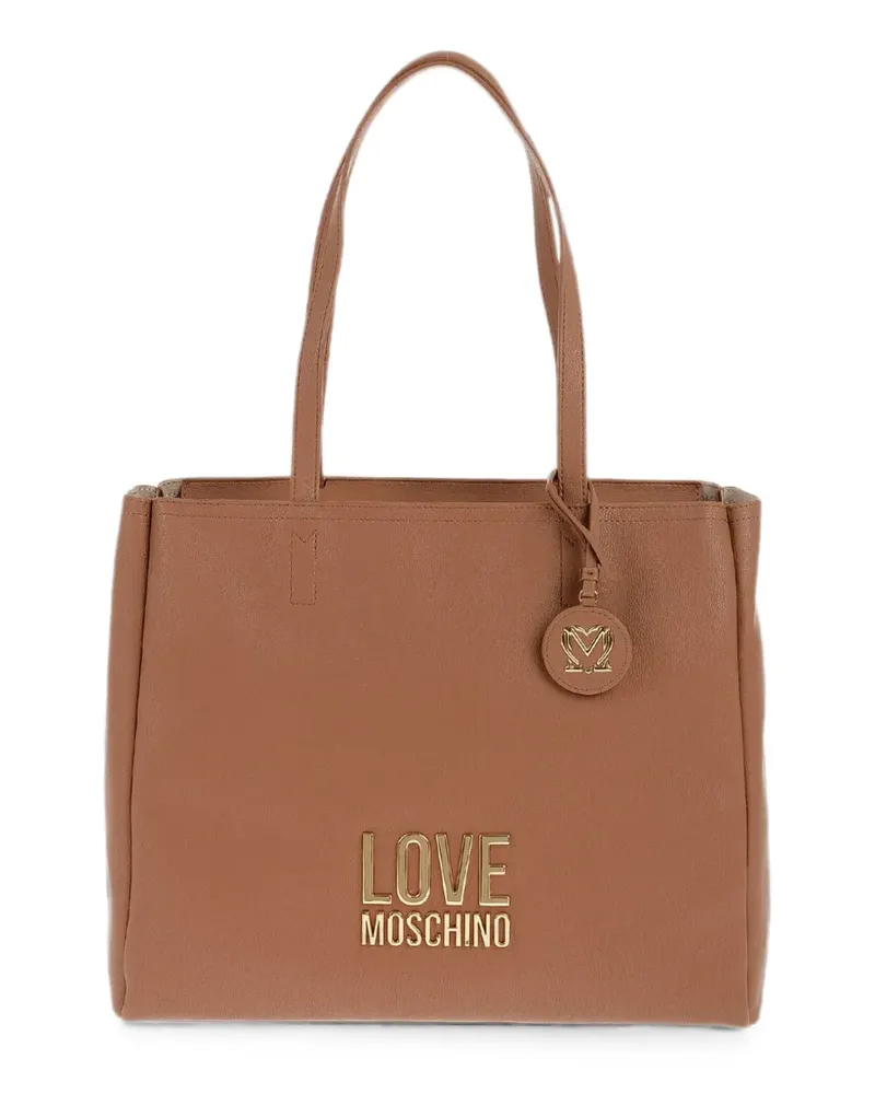 Moschino logo-plaque shoulder bag - Braun Braun