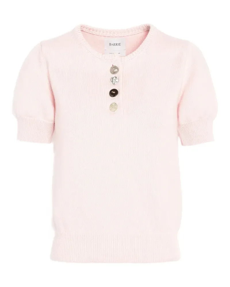 Barrie Top aus Baumwolle und Kaschmir mit Knöpfen aus Schmuck - Rosa Rosa