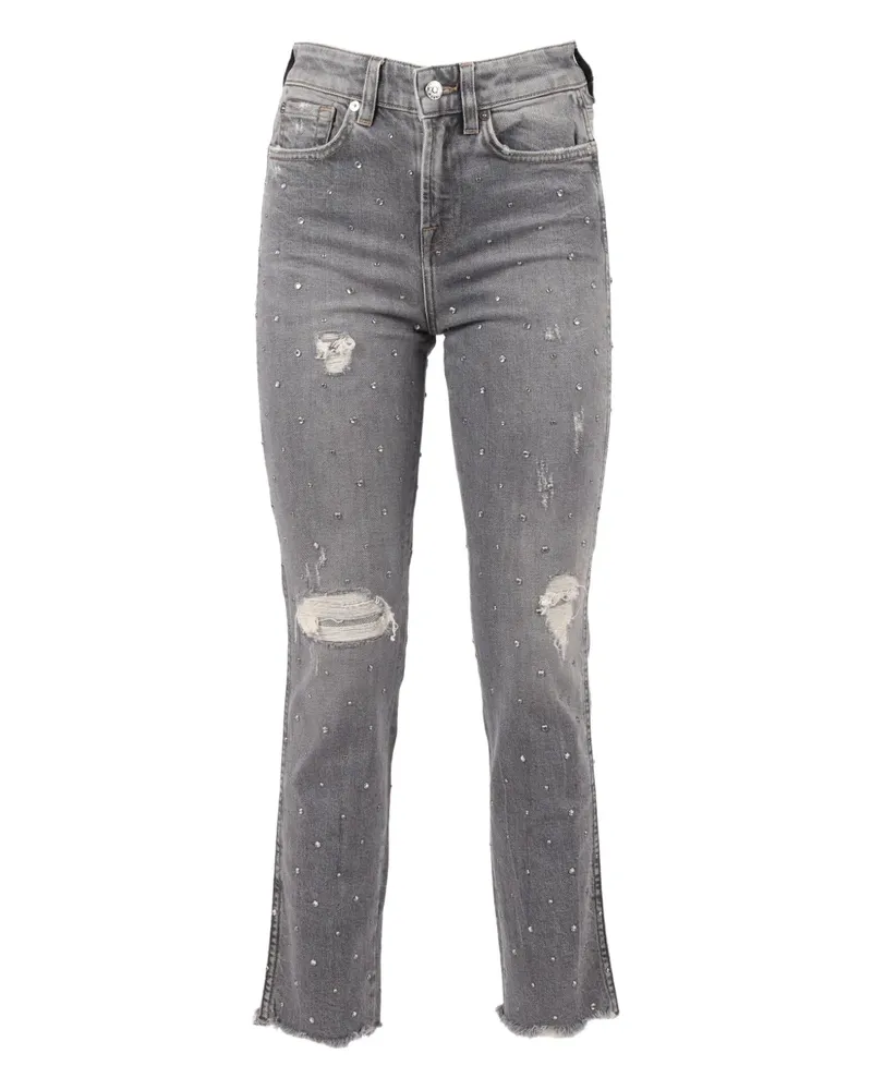 7 for all mankind Erin distressed embellished jeans - Grau Grau
