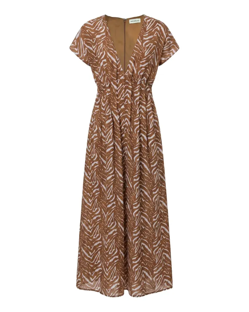 NICHOLAS Marley Kleid mit Animal-Print - Braun Braun