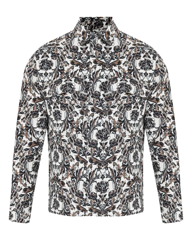 Osklen Wendbare Hemdjacke aus Rosen-Jacquard - Schwarz Schwarz