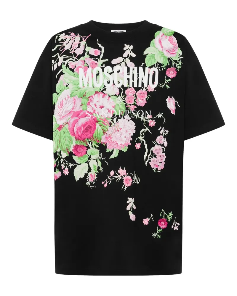 Moschino T-Shirt mit Blumen-Print - Schwarz Schwarz