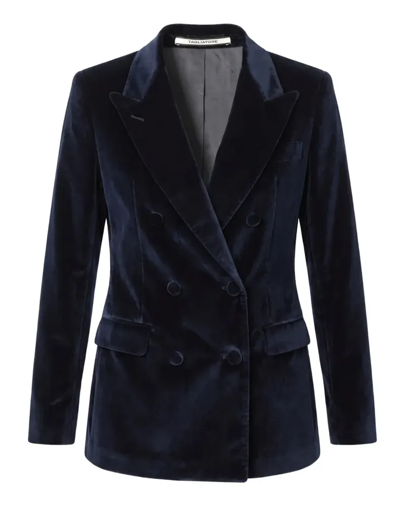 Tagliatore Doppelreihiger Blazer aus Samt - Blau Blau