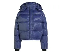 Gefütterte Jacke mit Logo-Print - Blau