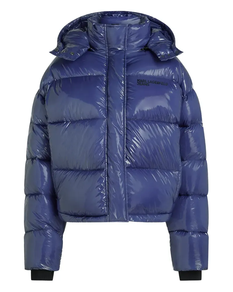 Karl Lagerfeld Gefütterte Jacke mit Logo-Print - Blau Blau