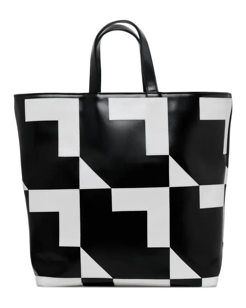 Comme des Garçons geometric monochrome tote - Schwarz Schwarz