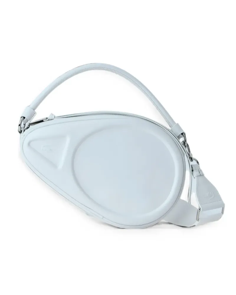 Lacoste oval structured messenger bag - Weiß Weiß