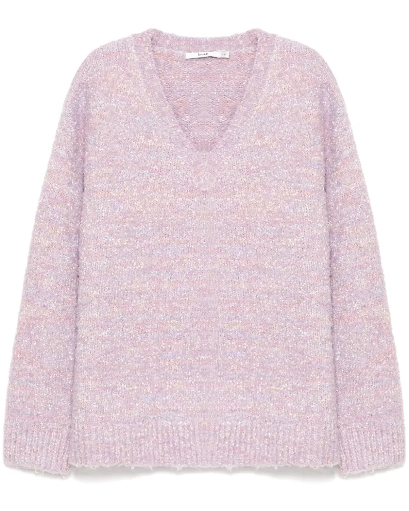 b+ab Pullover mit V-Kragen - Violett Violett