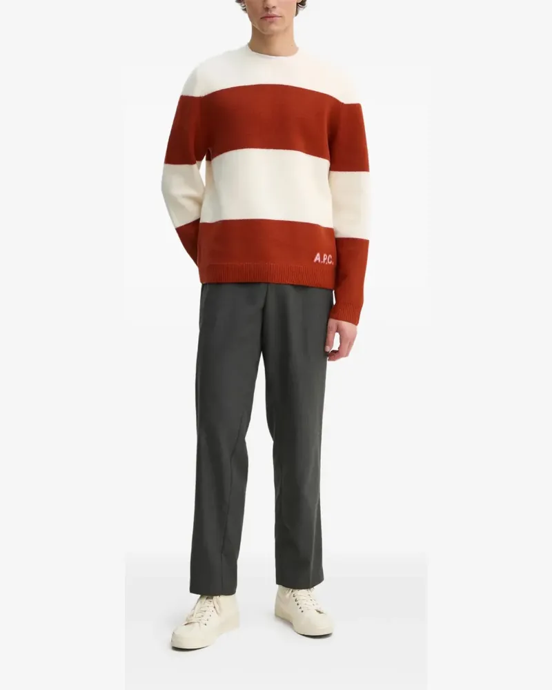 A.P.C. Gestreifter Pullover - Nude Nude