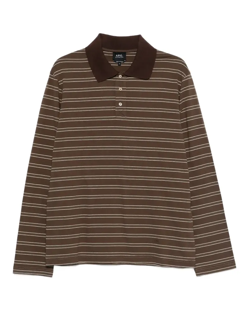 A.P.C. Gestreiftes Poloshirt - Braun Braun