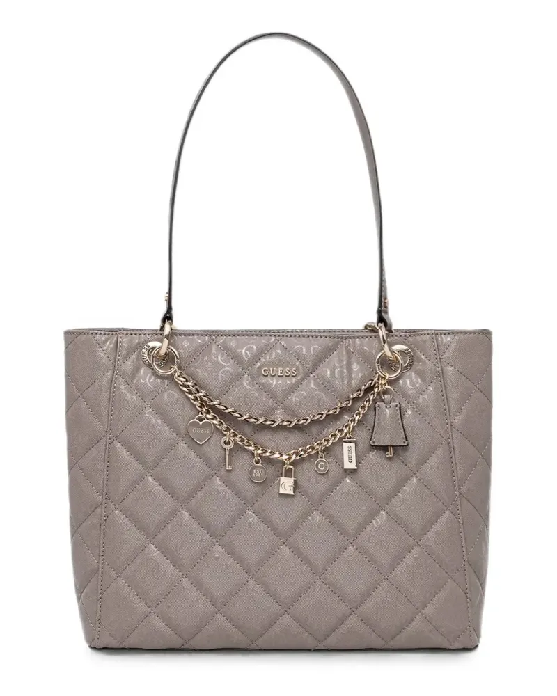 Guess Gesteppte Tote Bag mit Logo-Print - Grau Grau