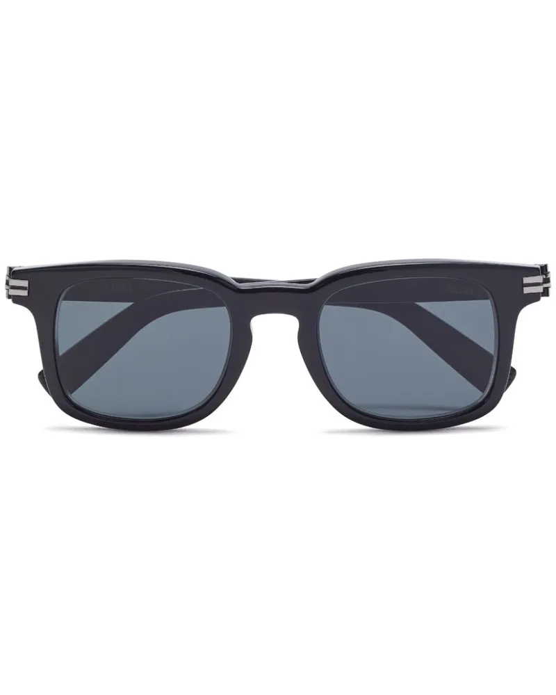 Ermenegildo Zegna Sonnenbrille mit rundem Gestell - Schwarz Schwarz