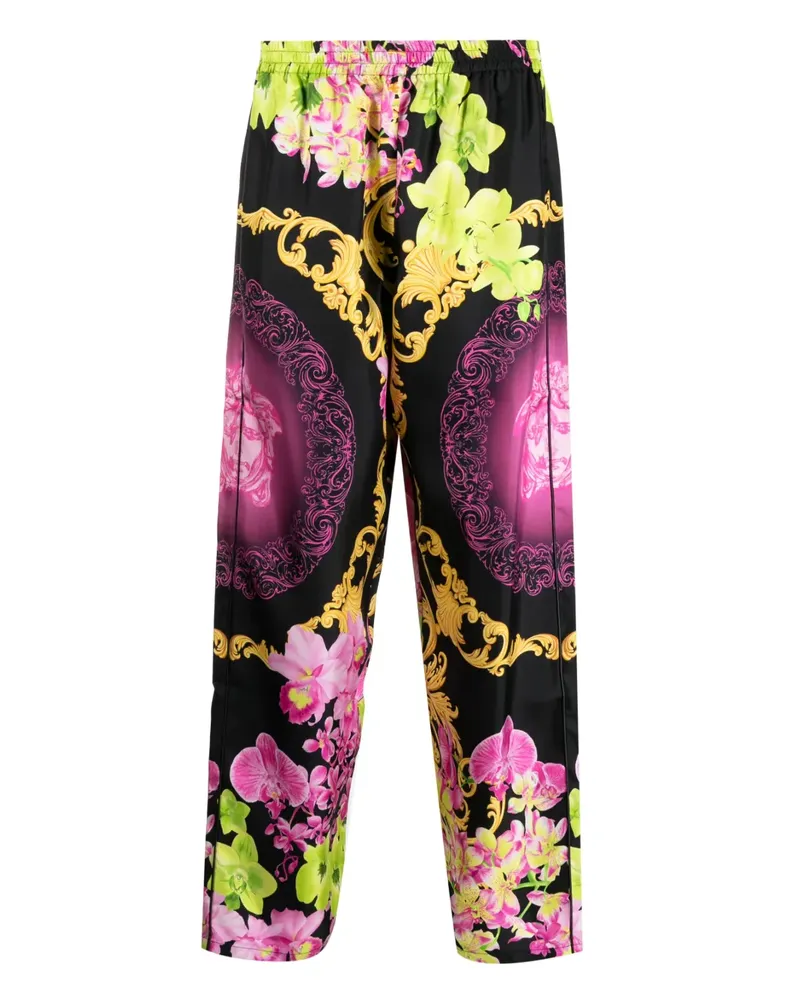 Versace Strandhose aus Seide mit Print - Schwarz Schwarz