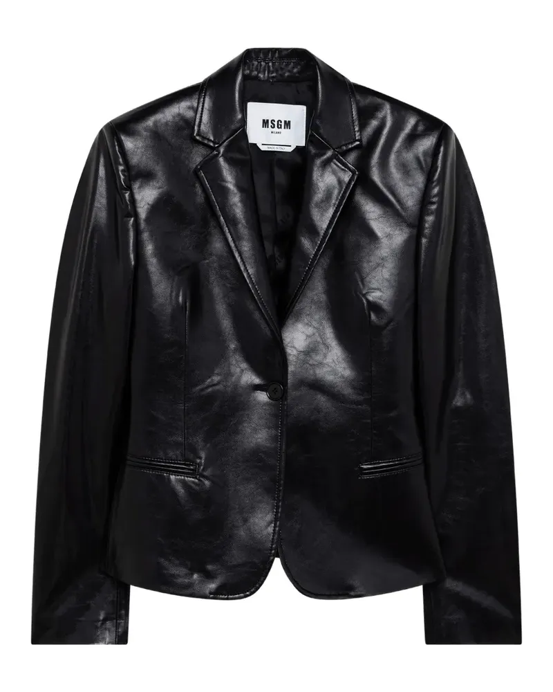 MSGM Einreihige Jacke mit fallendem Revers - Schwarz Schwarz