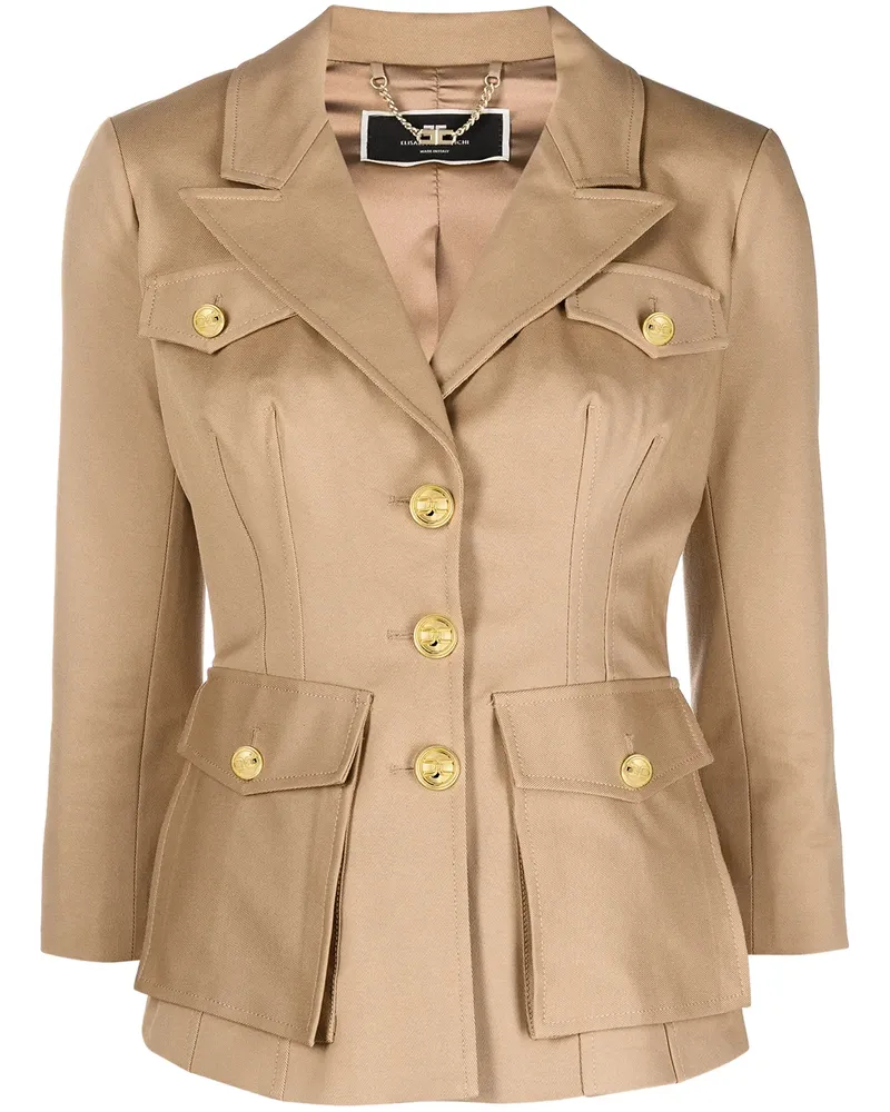 Elisabetta Franchi Blazer mit Dreiviertelärmeln - Nude Nude