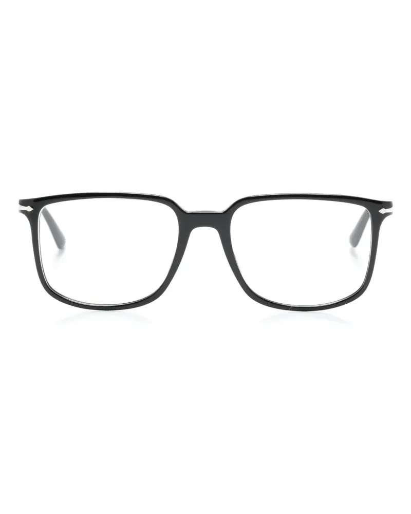 Persol Brille mit eckigem Gestell - Schwarz Schwarz